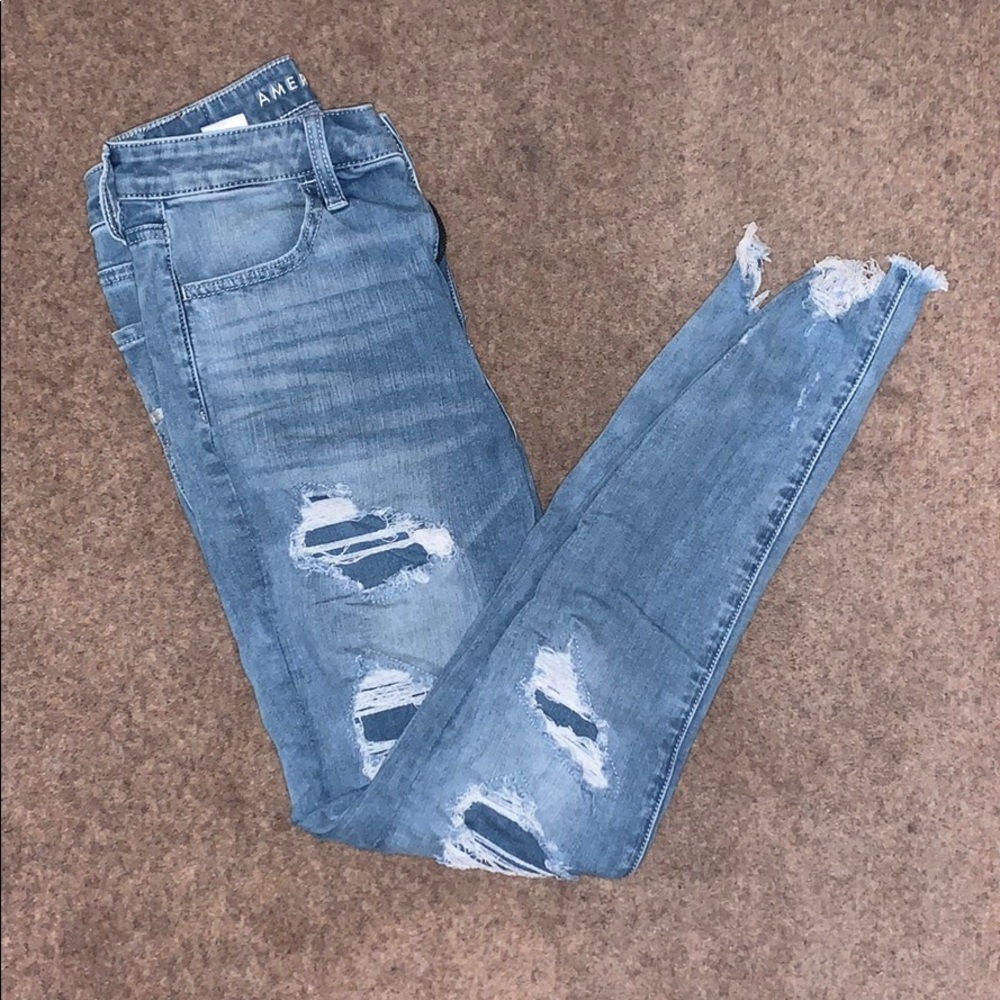 Blue super hi-rise jeggings